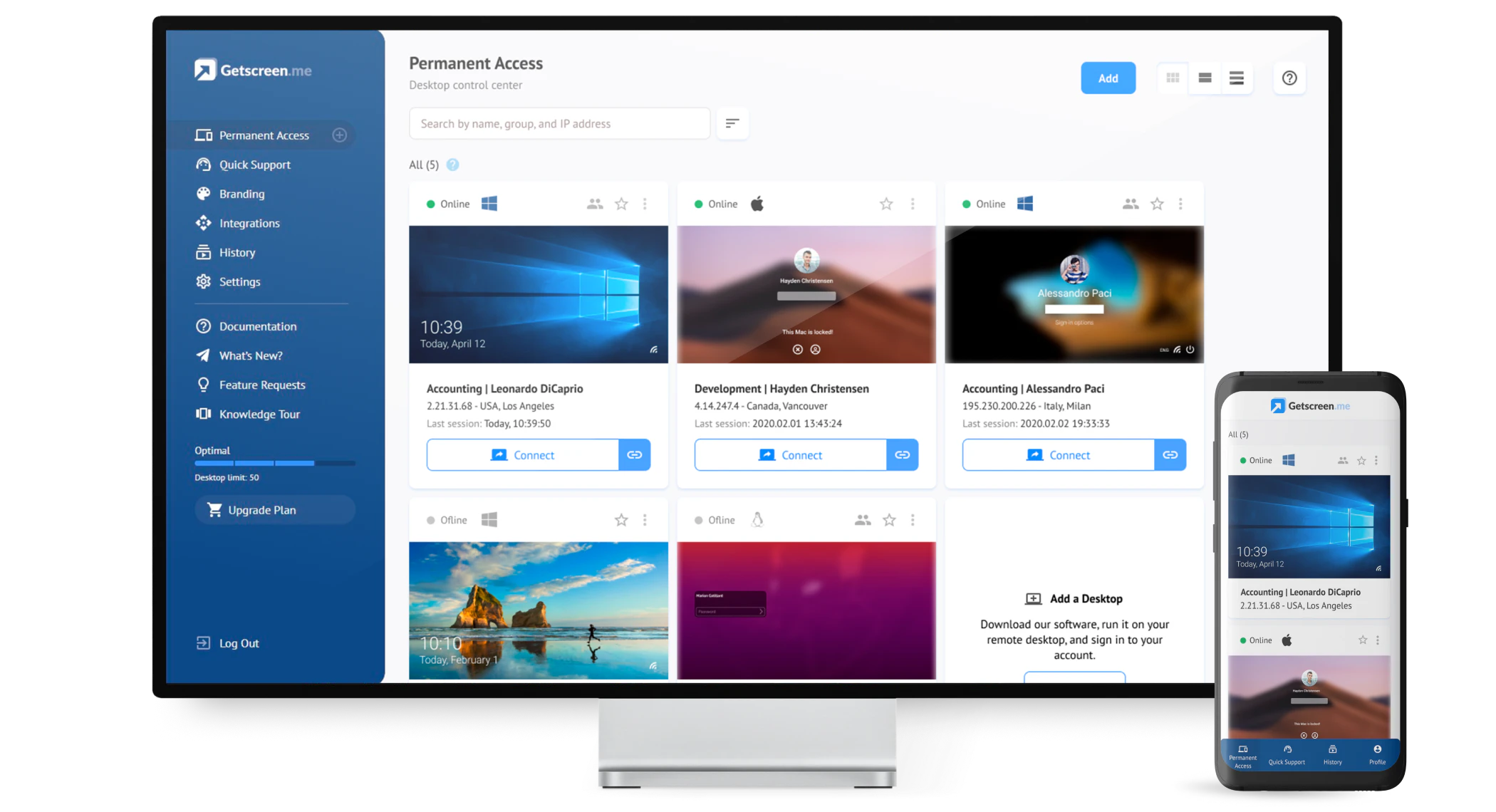 screenshot of Getscreen.me