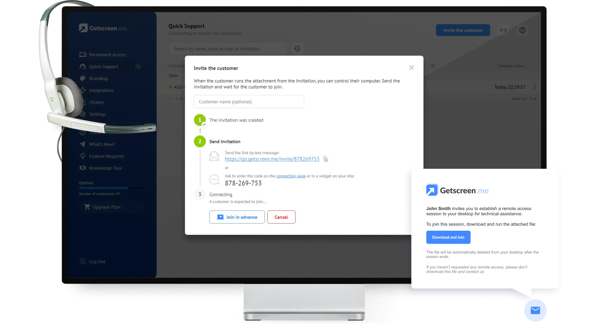 screenshot of Getscreen.me