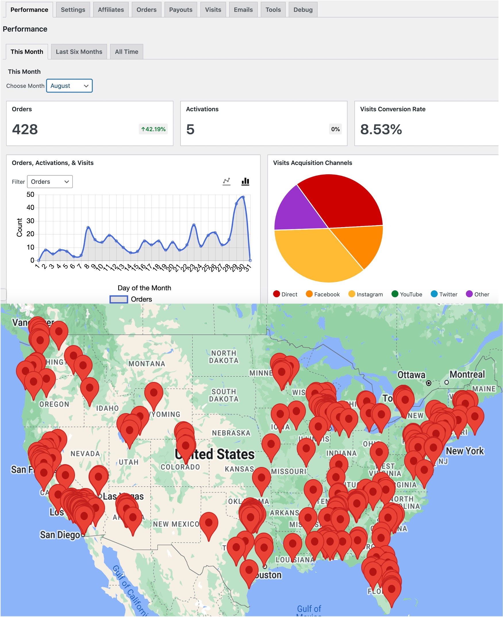 screenshot of Gigfiliate
