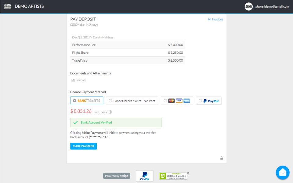 screenshot of Gigwell