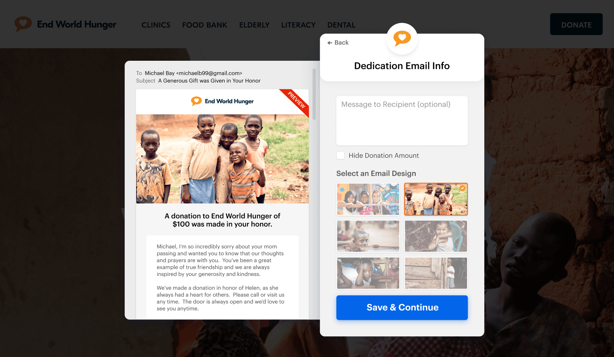 screenshot of GiveForms