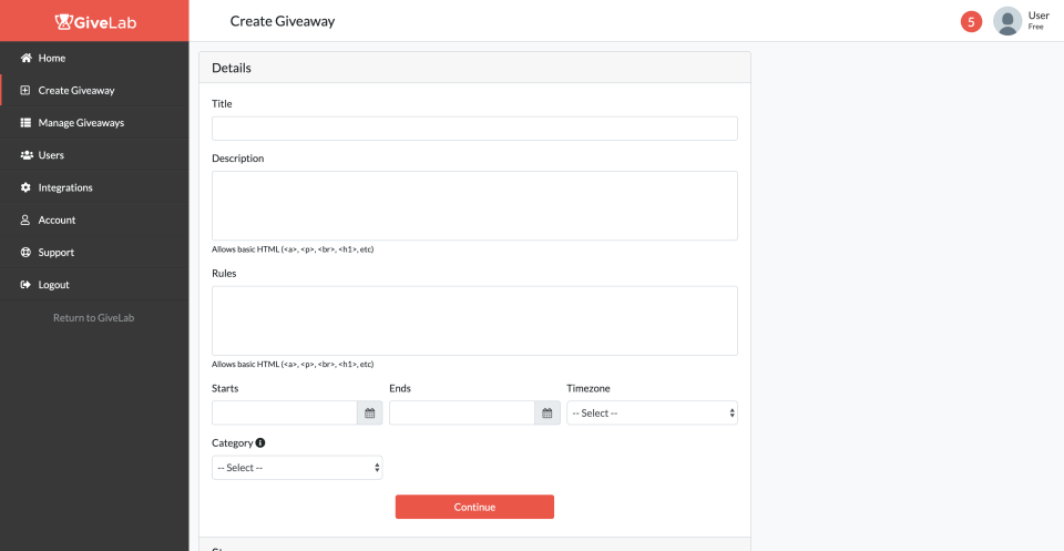 screenshot of GiveLab