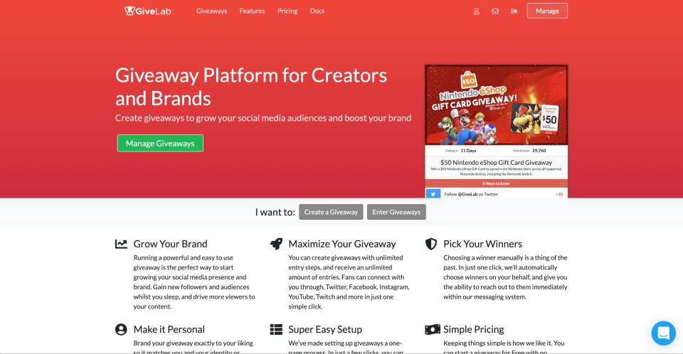 screenshot of GiveLab