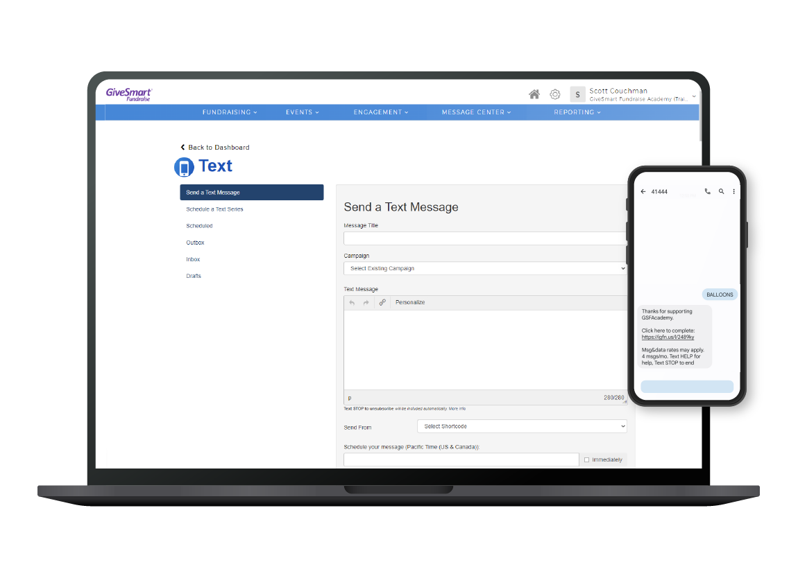 screenshot of GiveSmart