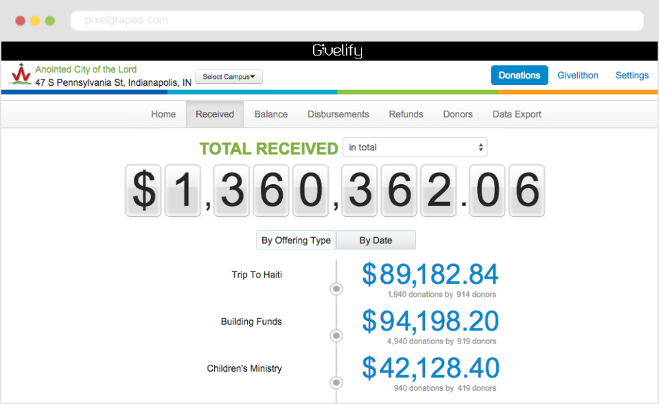 screenshot of Givelify