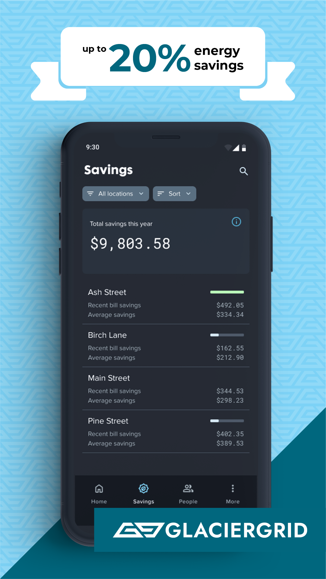 screenshot of GlacierGrid