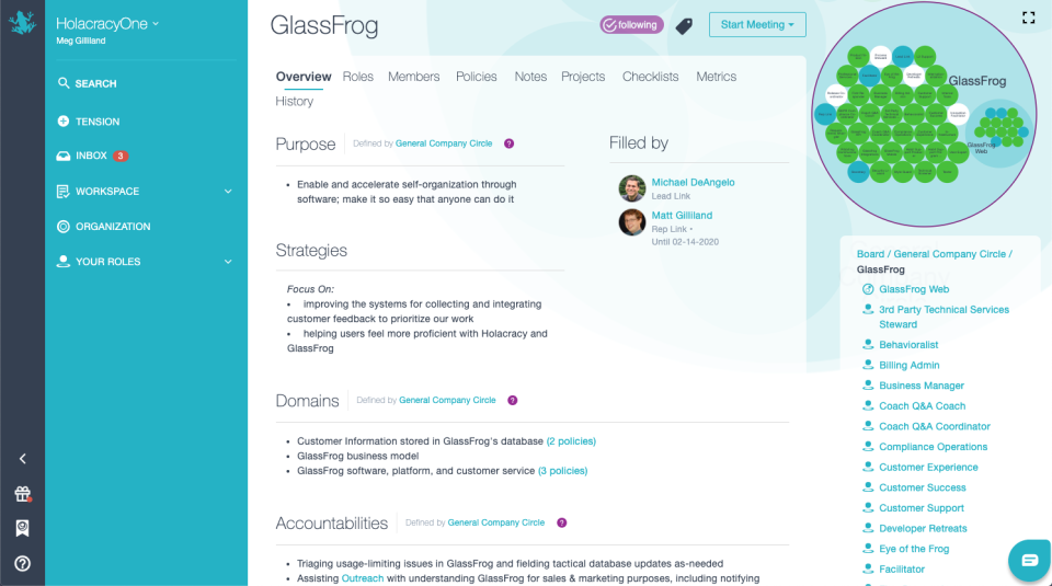 screenshot of GlassFrog