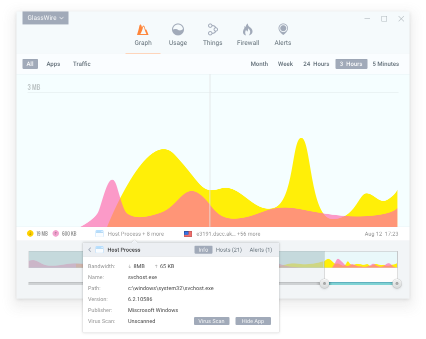 screenshot of GlassWire
