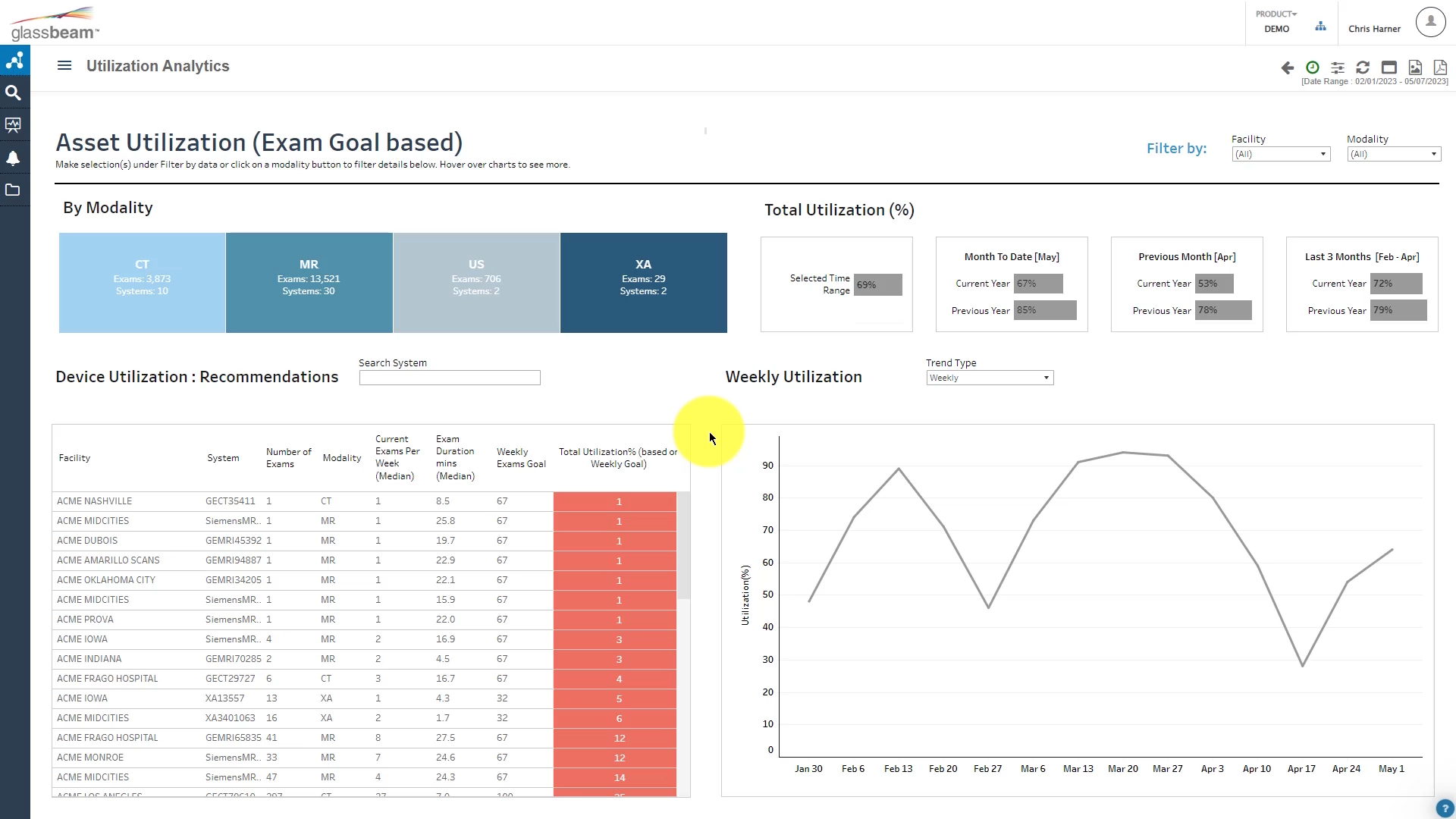 screenshot of Glassbeam