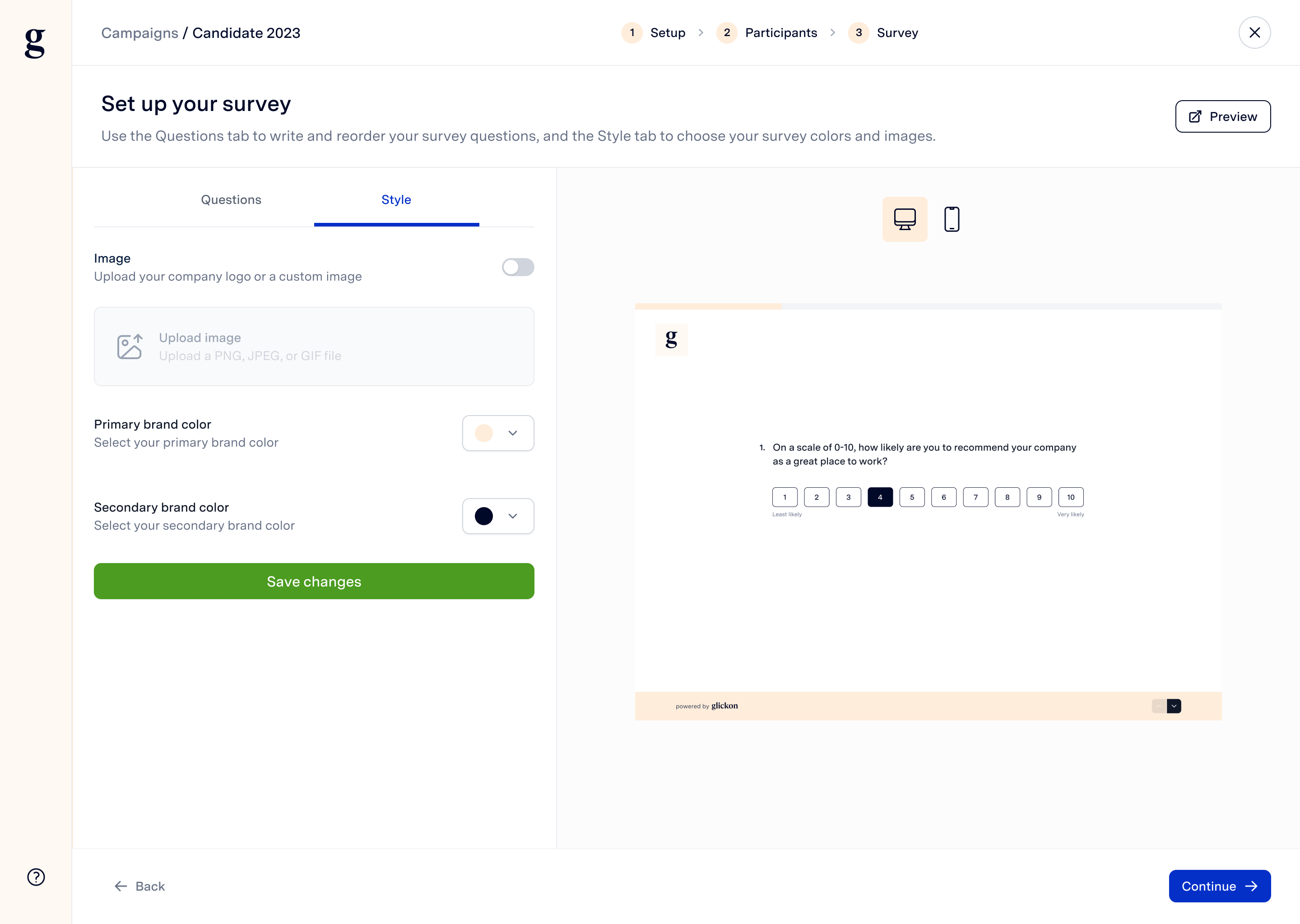 screenshot of Glickon