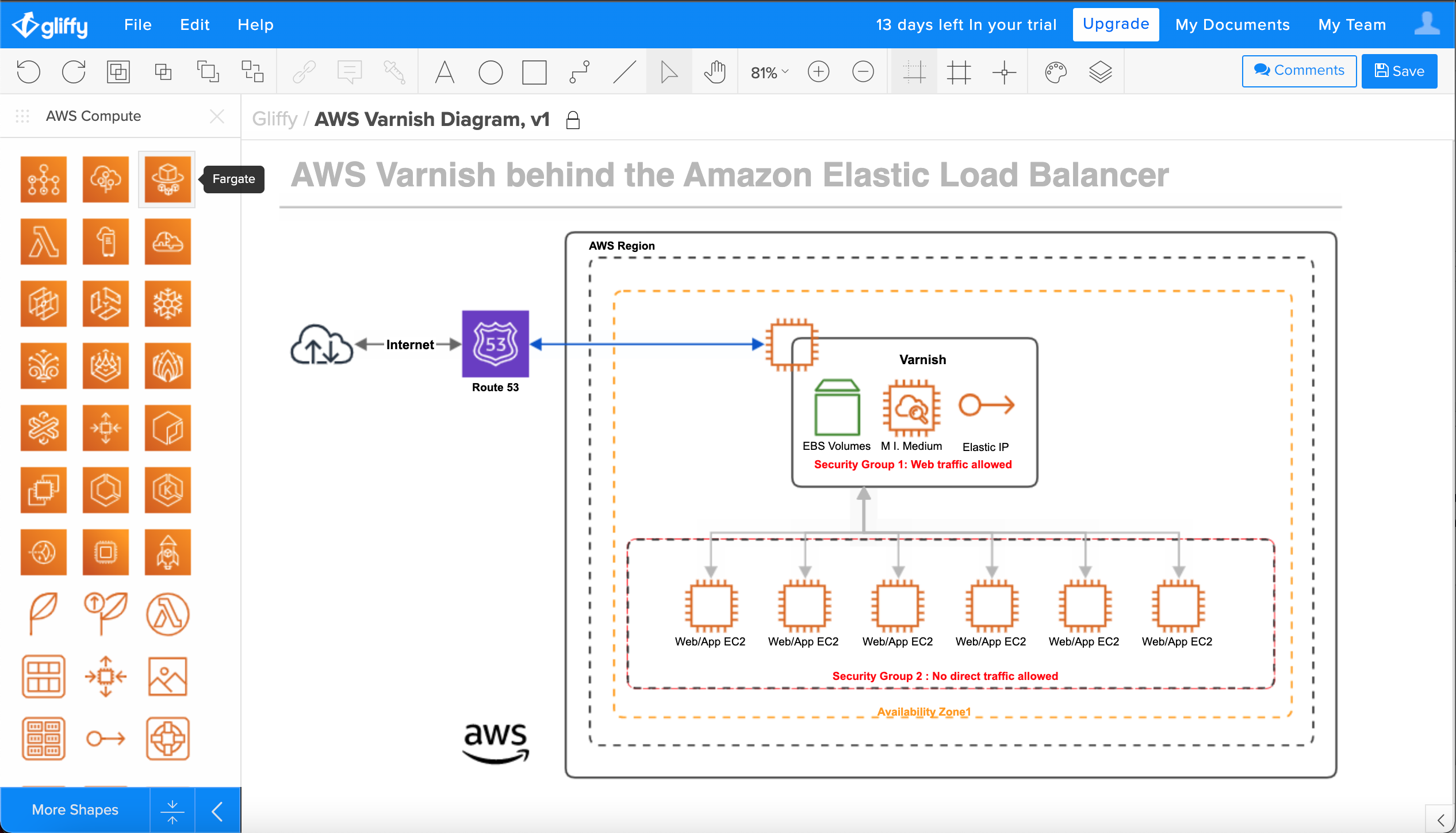 screenshot of Gliffy