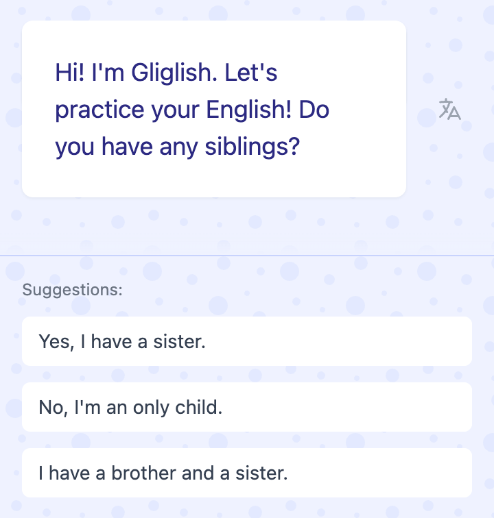 screenshot of Gliglish