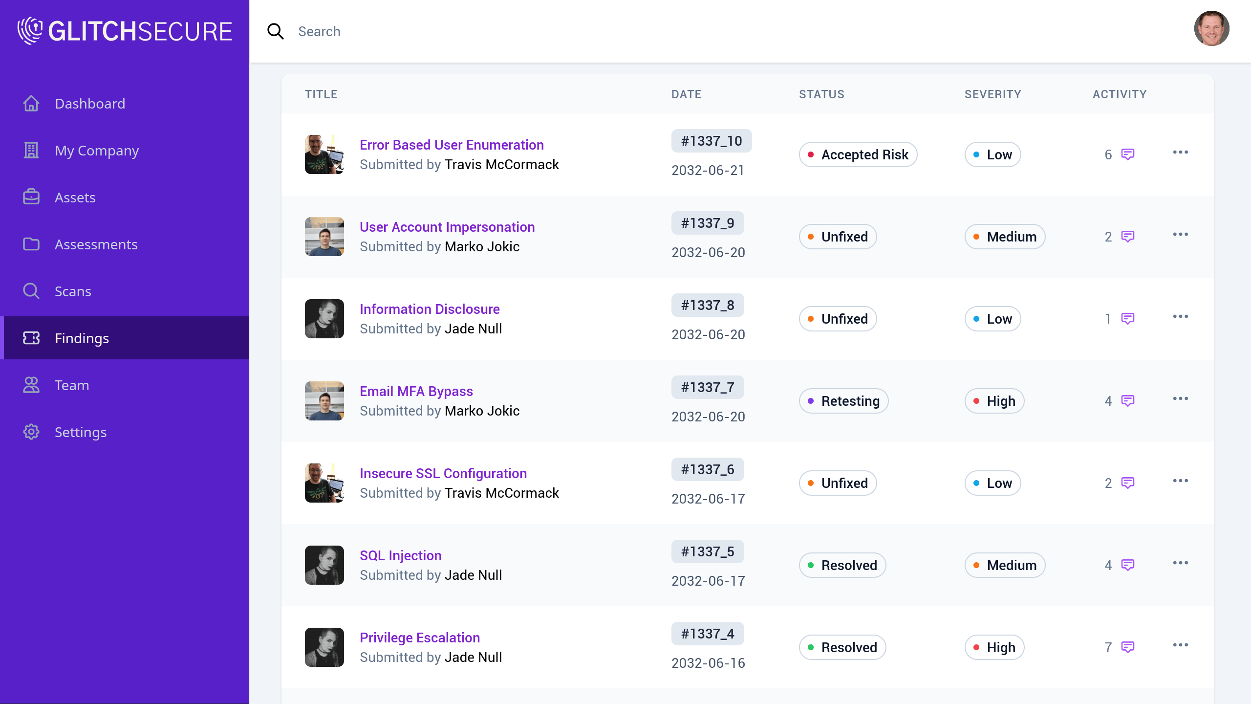 screenshot of GlitchSecure