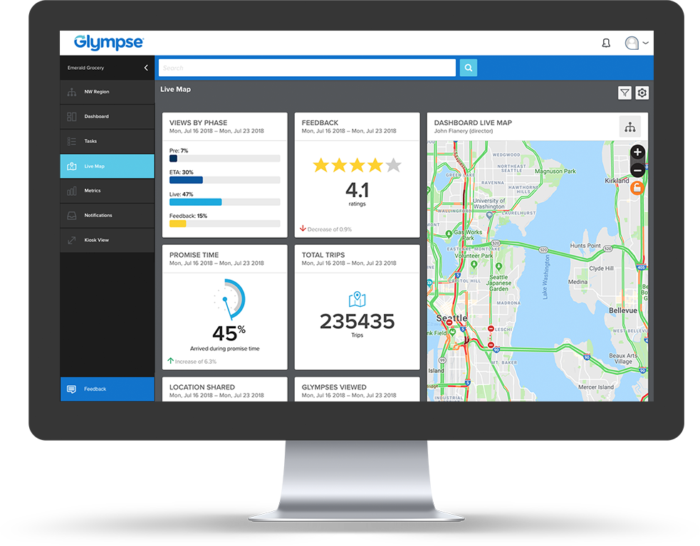 screenshot of Glympse