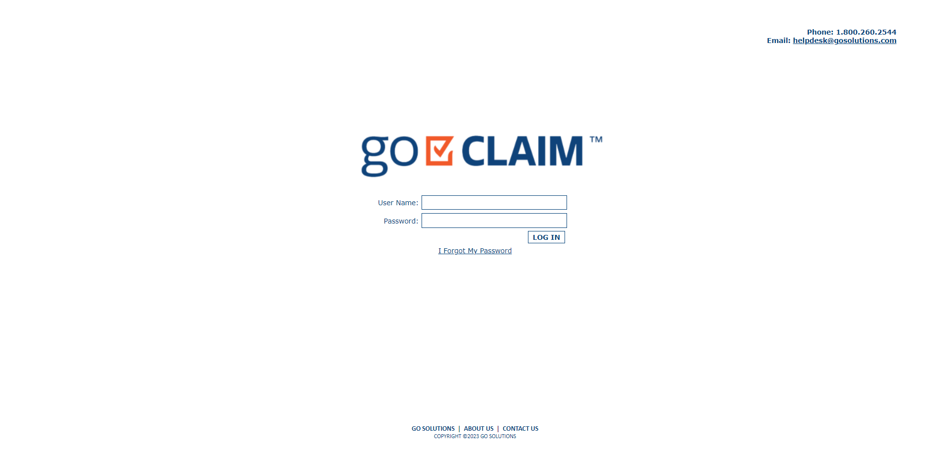 screenshot of GoClaim