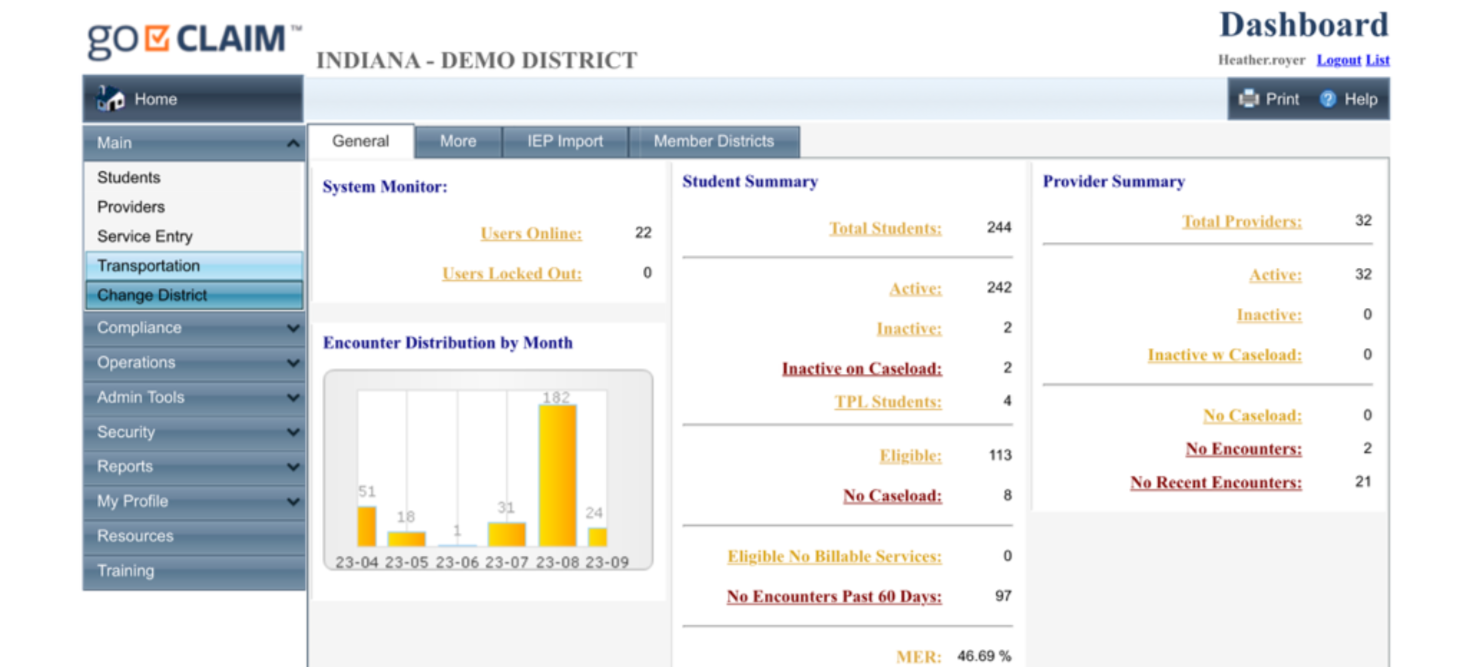 screenshot of GoClaim