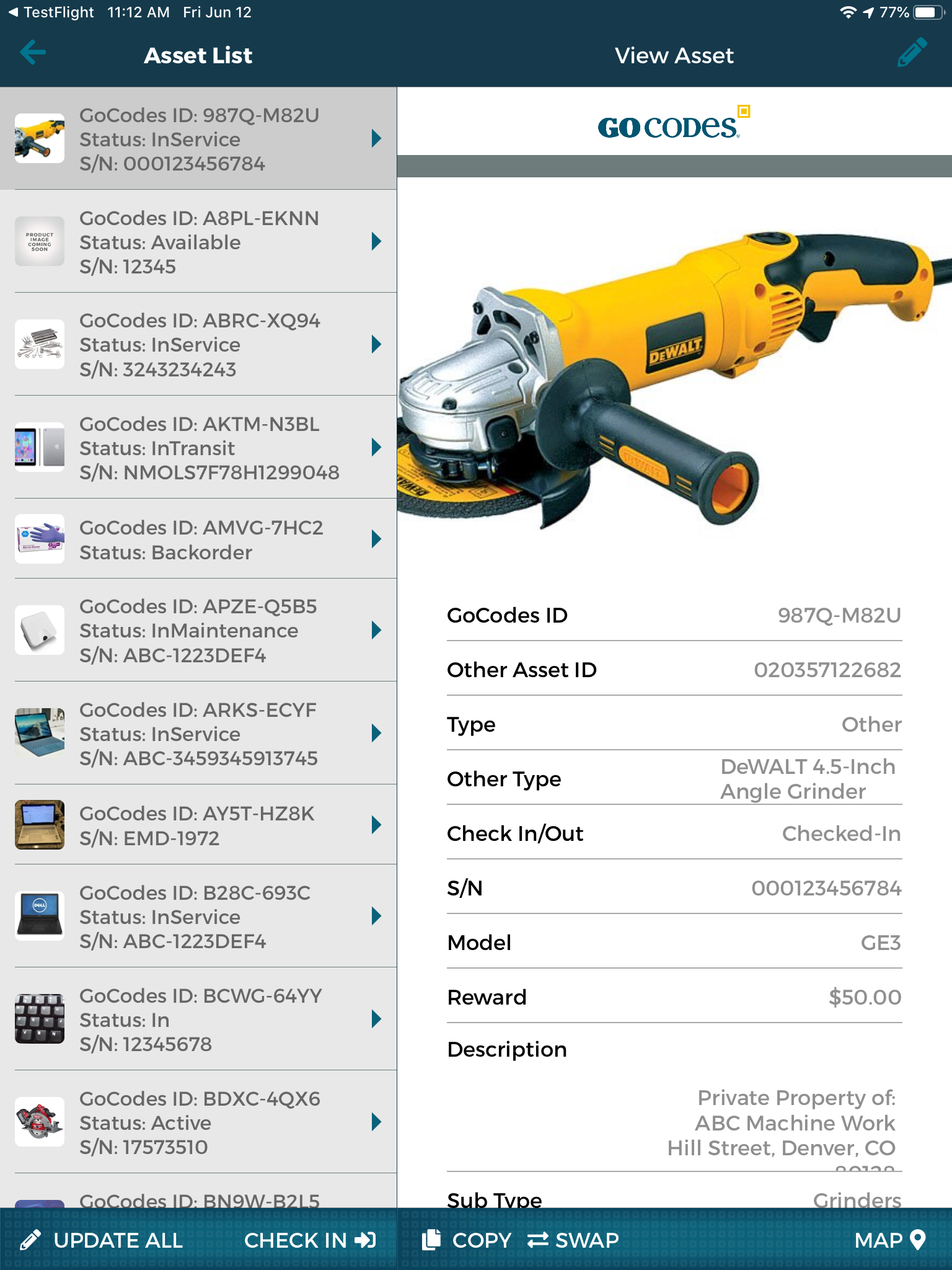screenshot of GoCodes