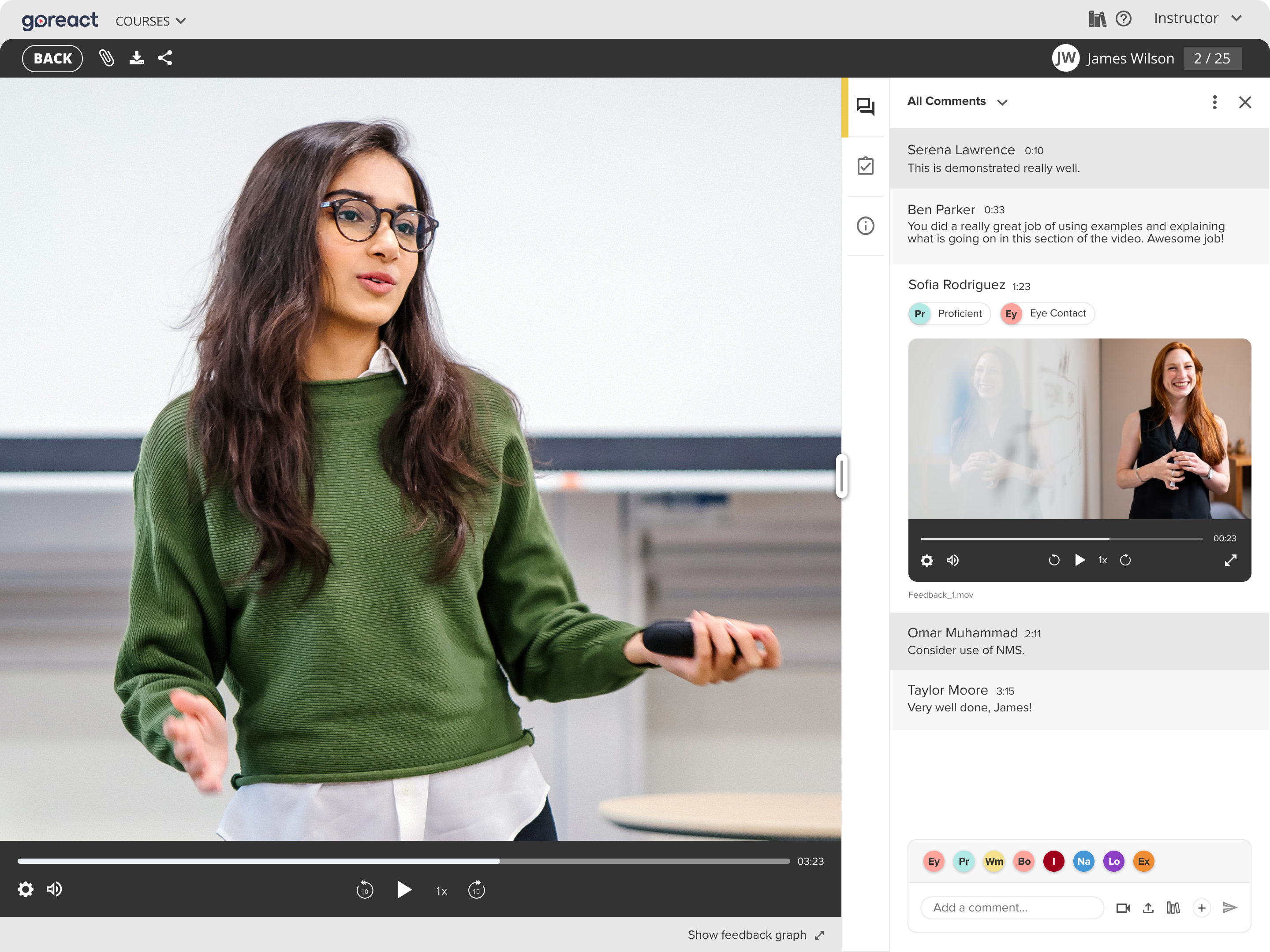 screenshot of GoReact