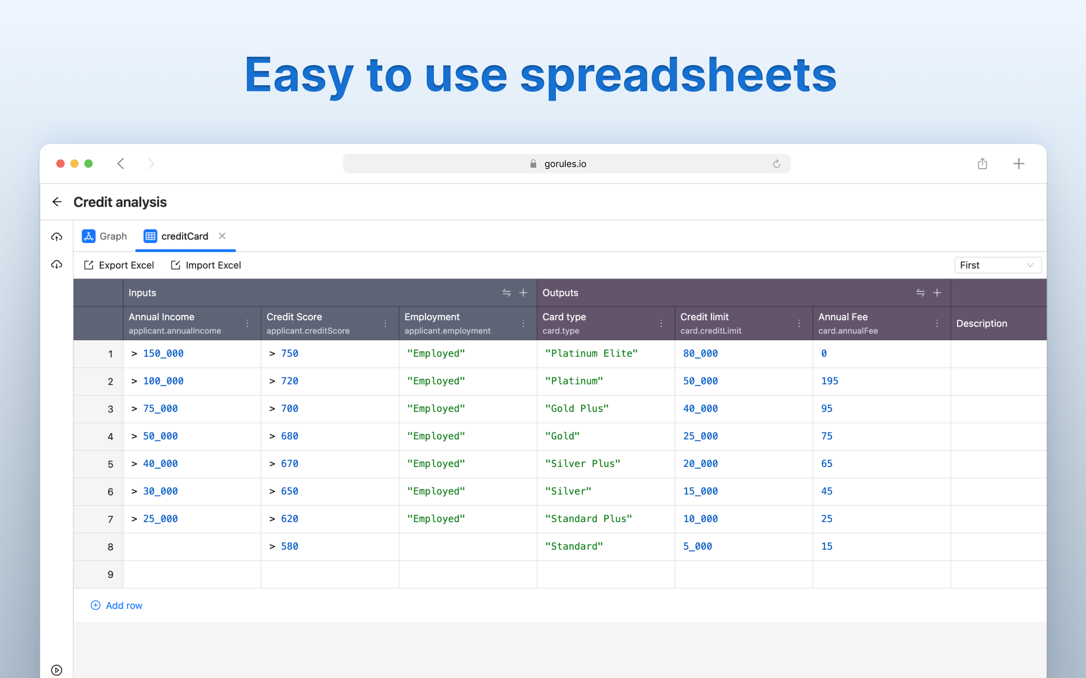 screenshot of GoRules