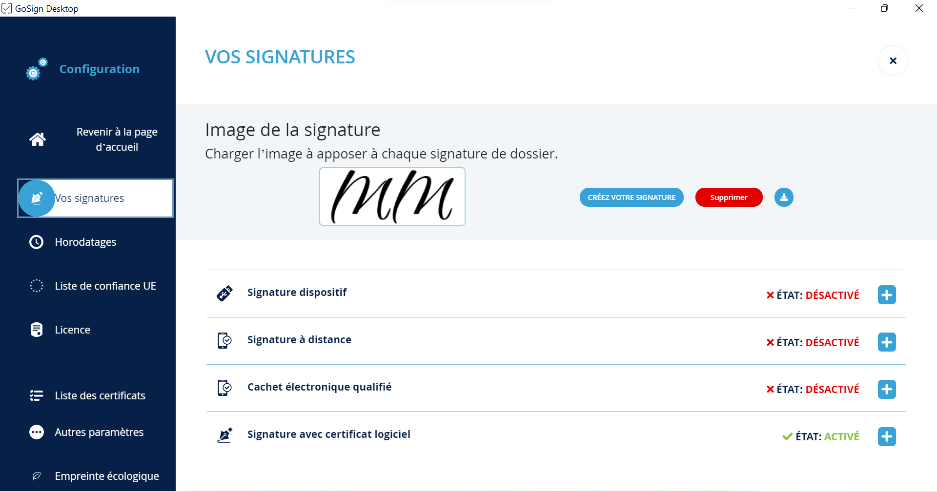 screenshot of GoSign