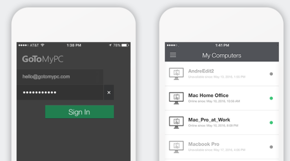 screenshot of GoToMyPC