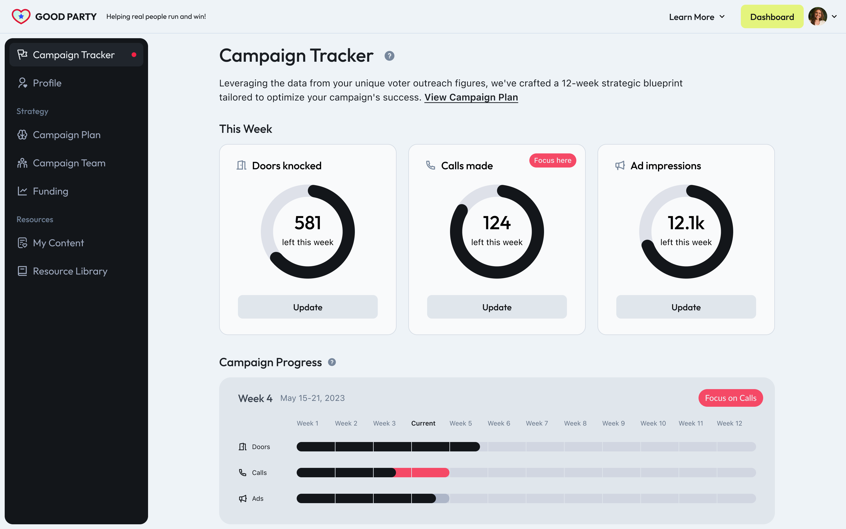 screenshot of GoodParty.org