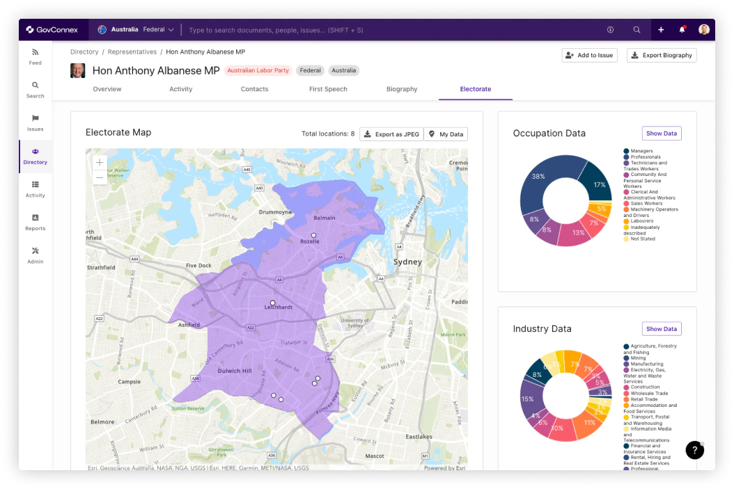 screenshot of GovConnex