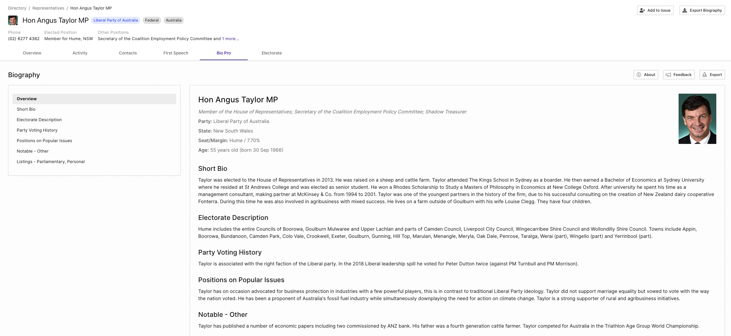 screenshot of GovConnex