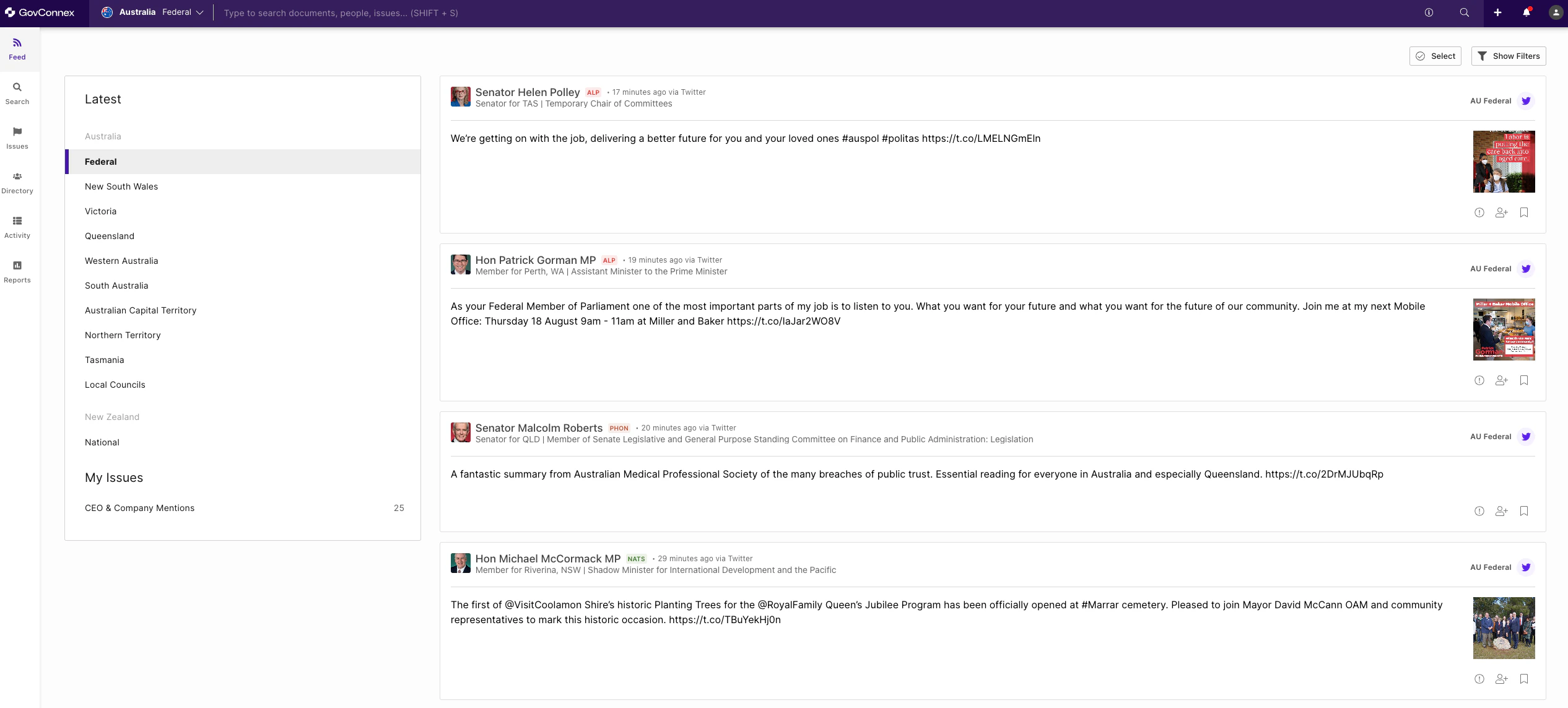 screenshot of GovConnex