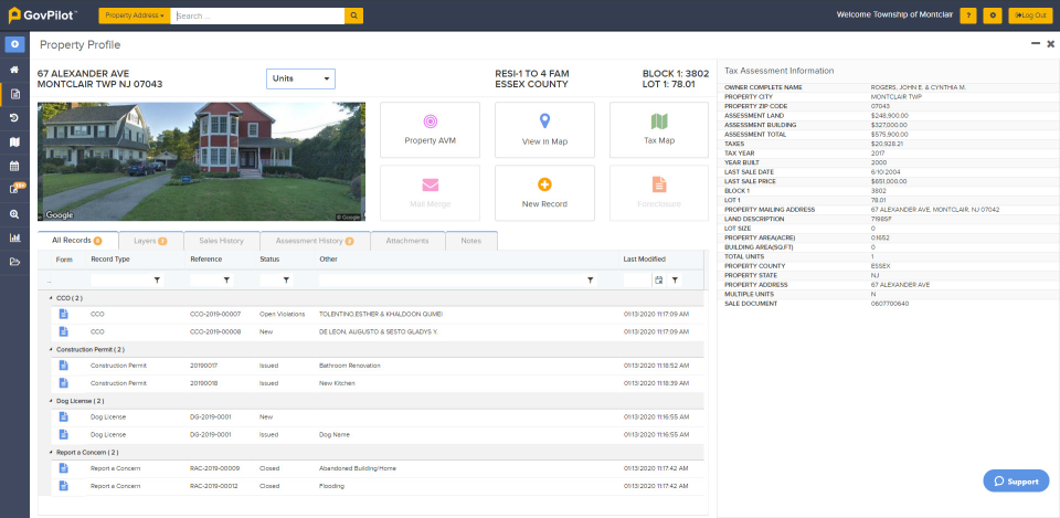 screenshot of GovPilot
