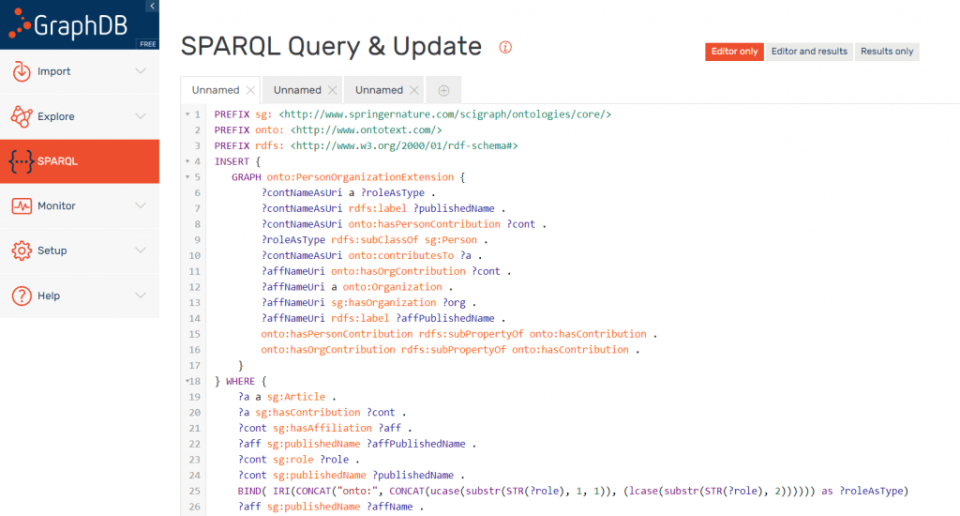 screenshot of GraphDB