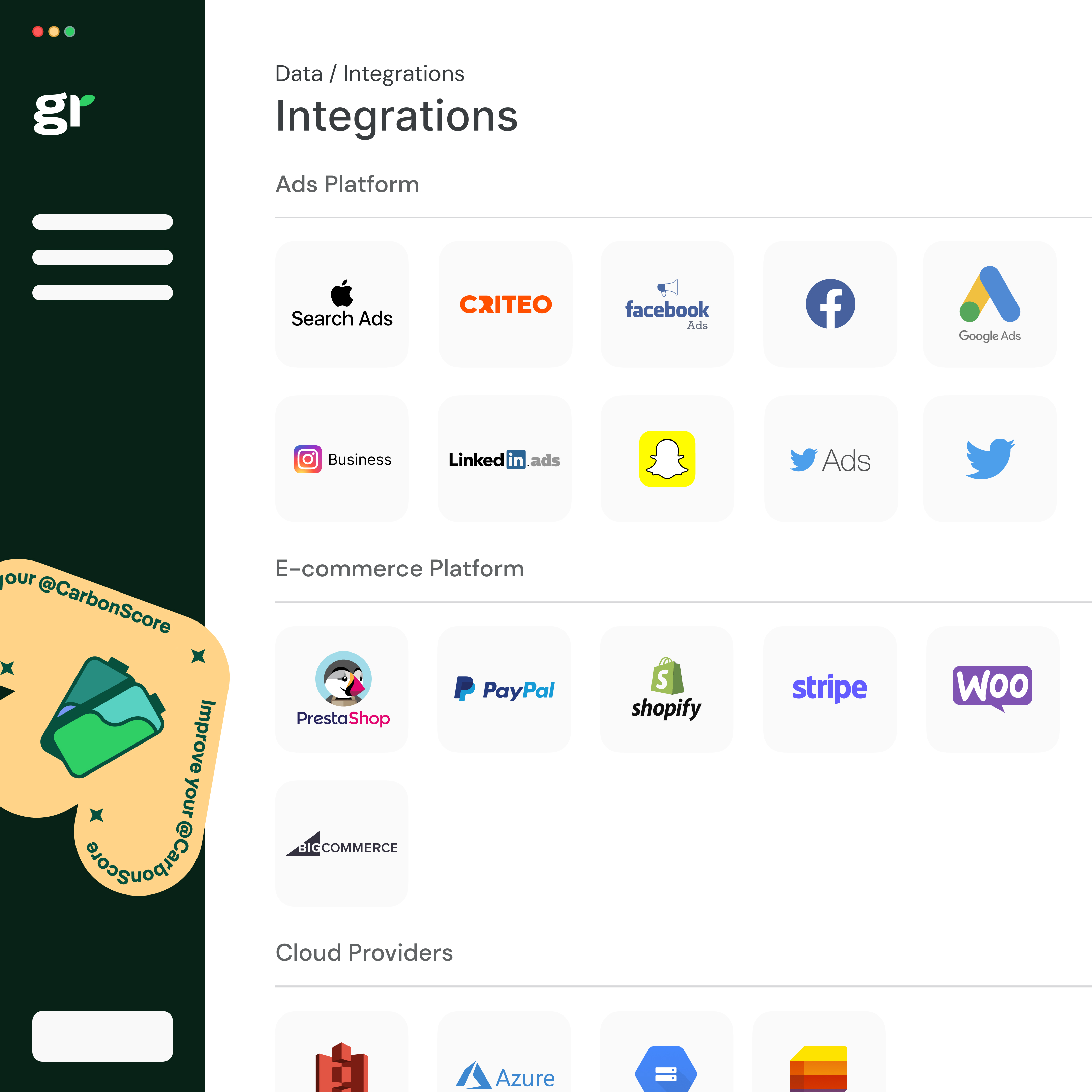 screenshot of Greenly