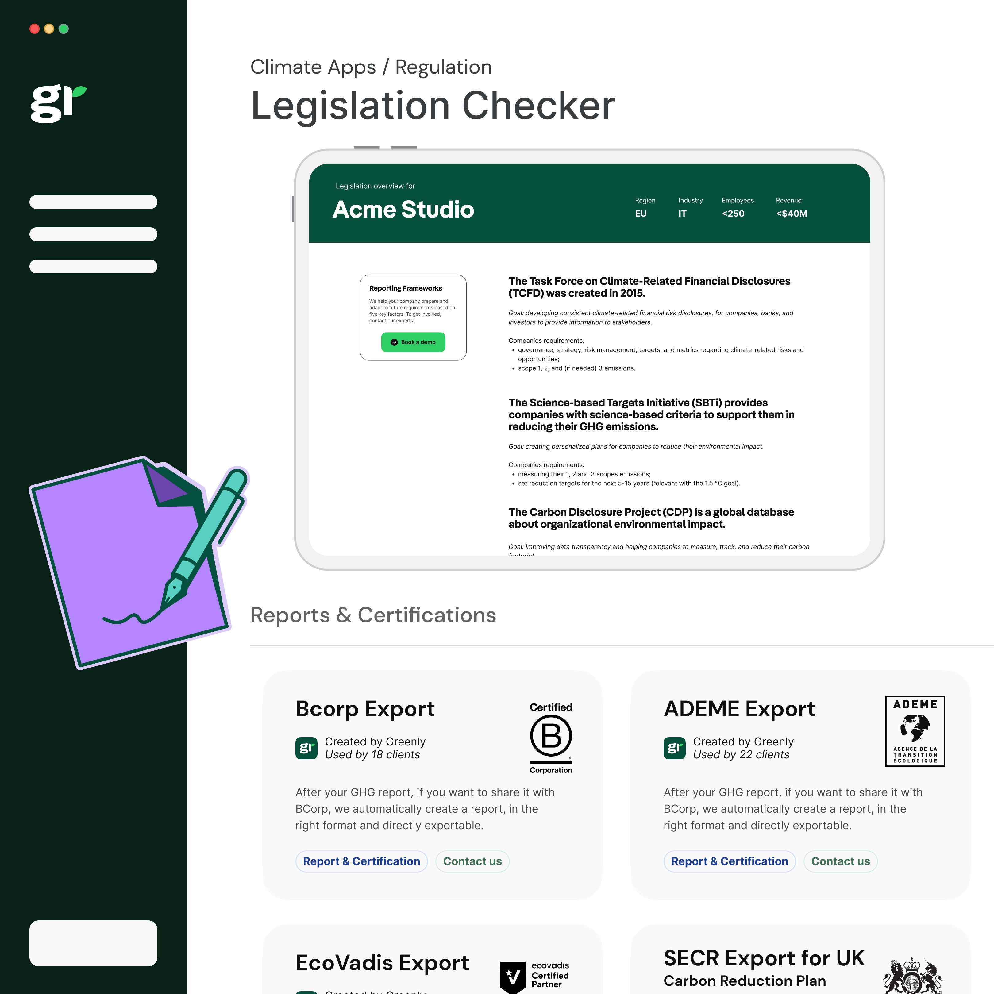 screenshot of Greenly