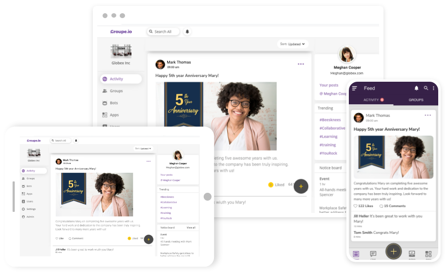 screenshot of Groupe.io