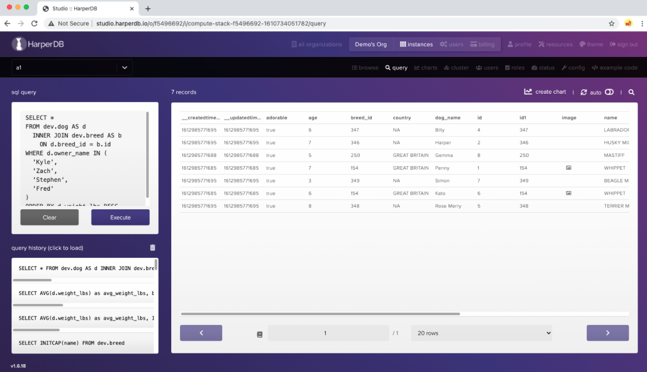 screenshot of Harper