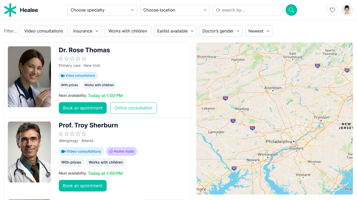 screenshot of Healee