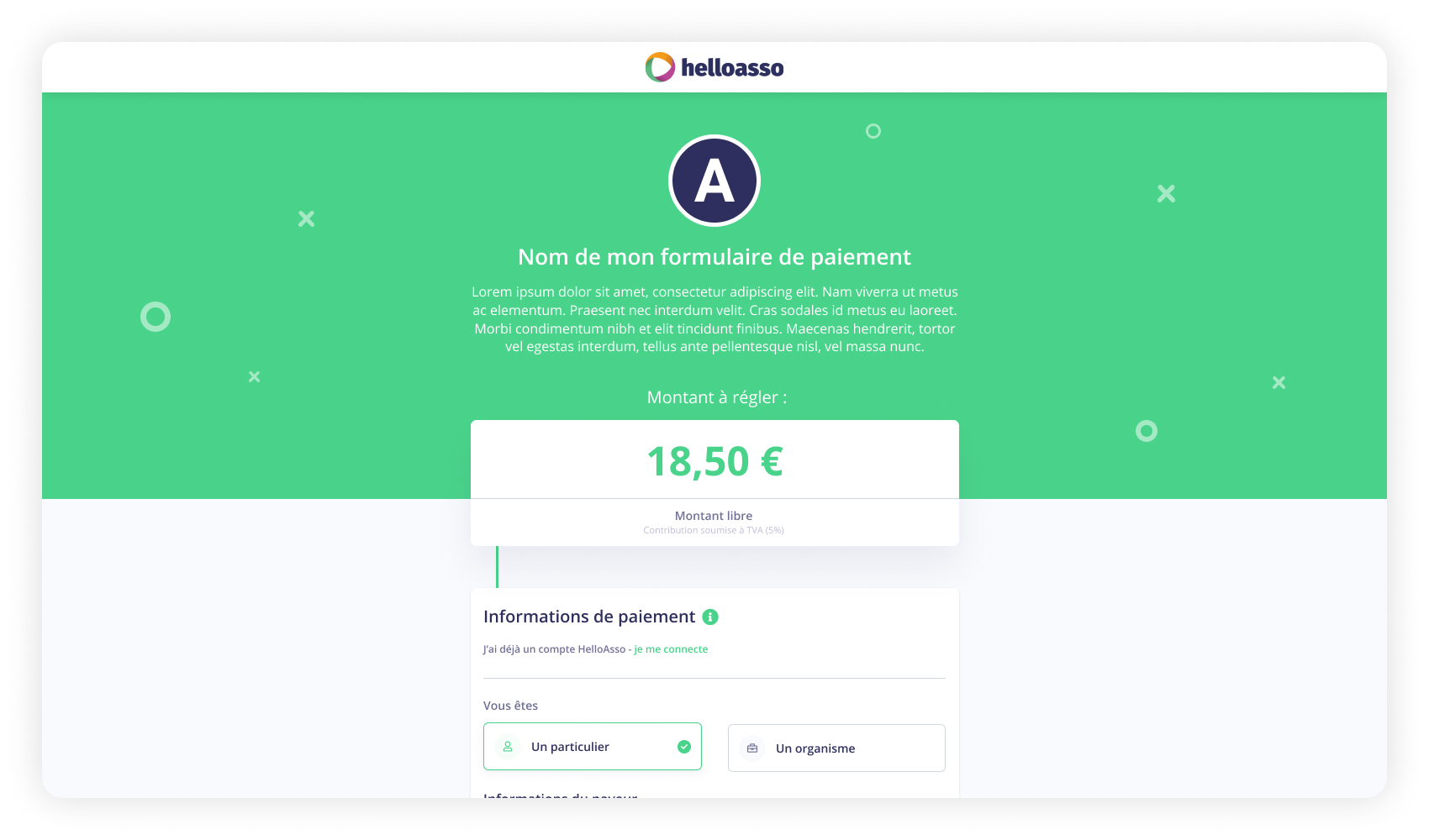 screenshot of HelloAsso