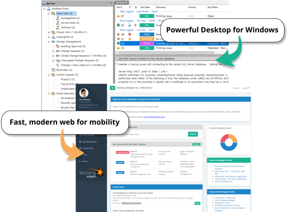 screenshot of HelpMaster