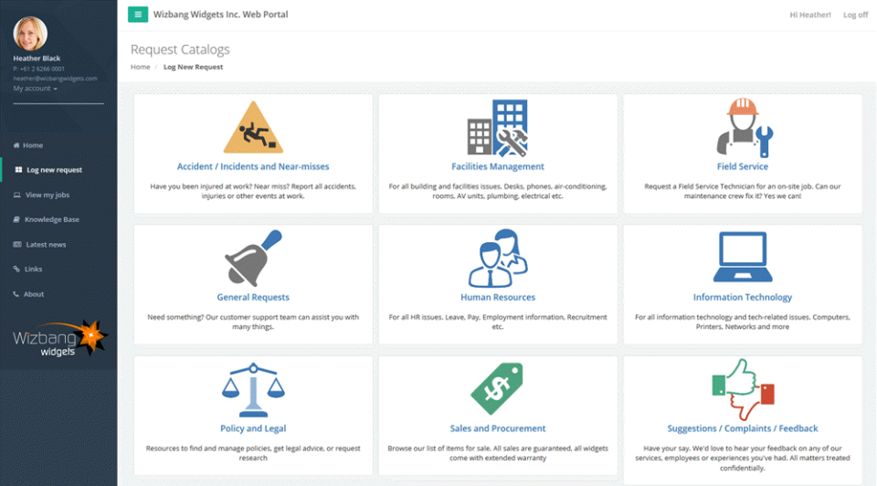 screenshot of HelpMaster