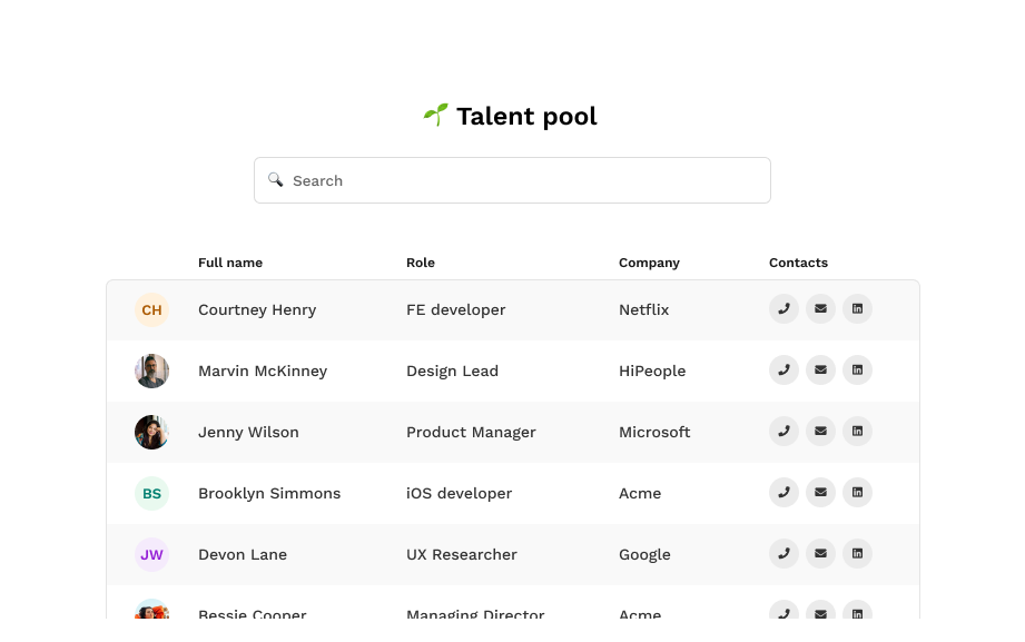 screenshot of HiPeople