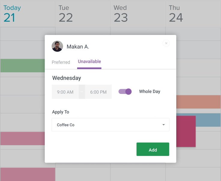 screenshot of Homebase