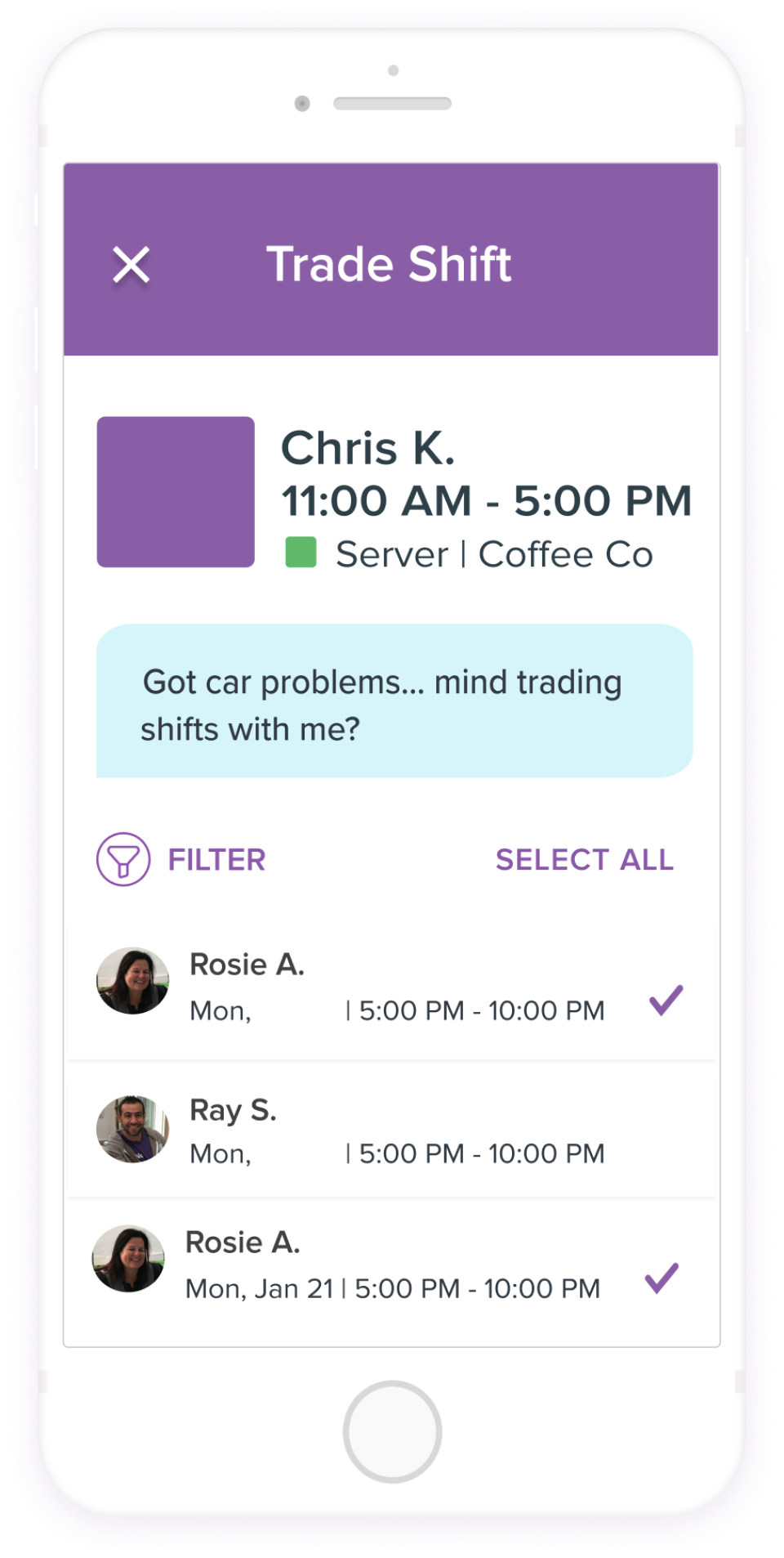 screenshot of Homebase