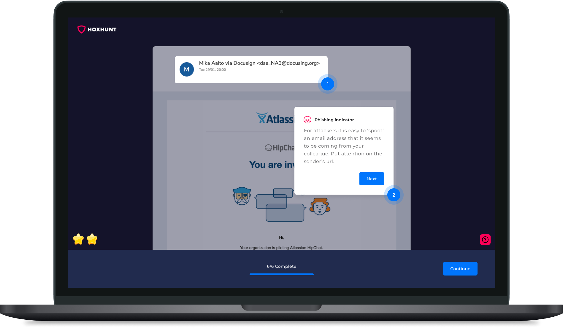 screenshot of Hoxhunt