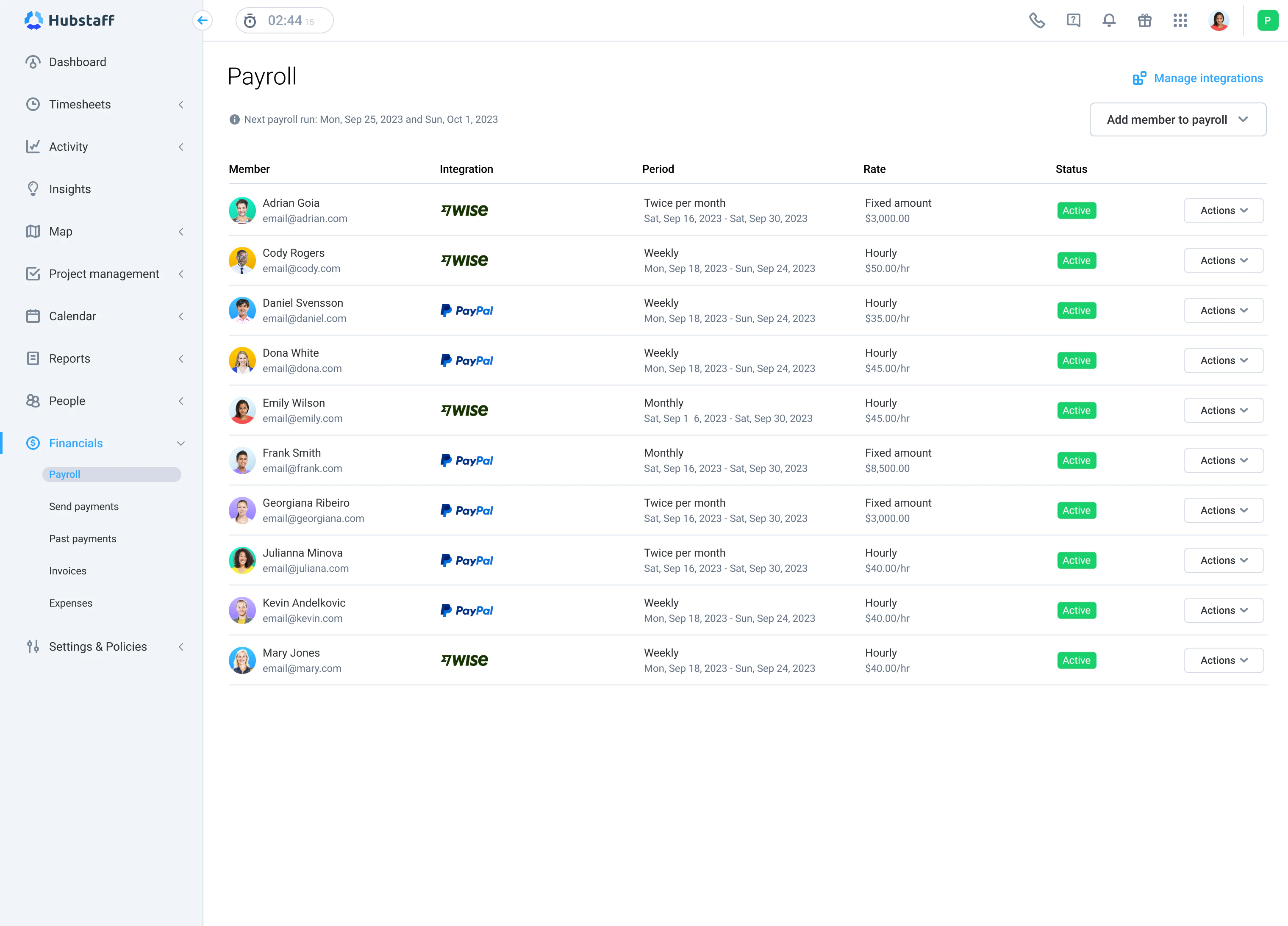 screenshot of Hubstaff