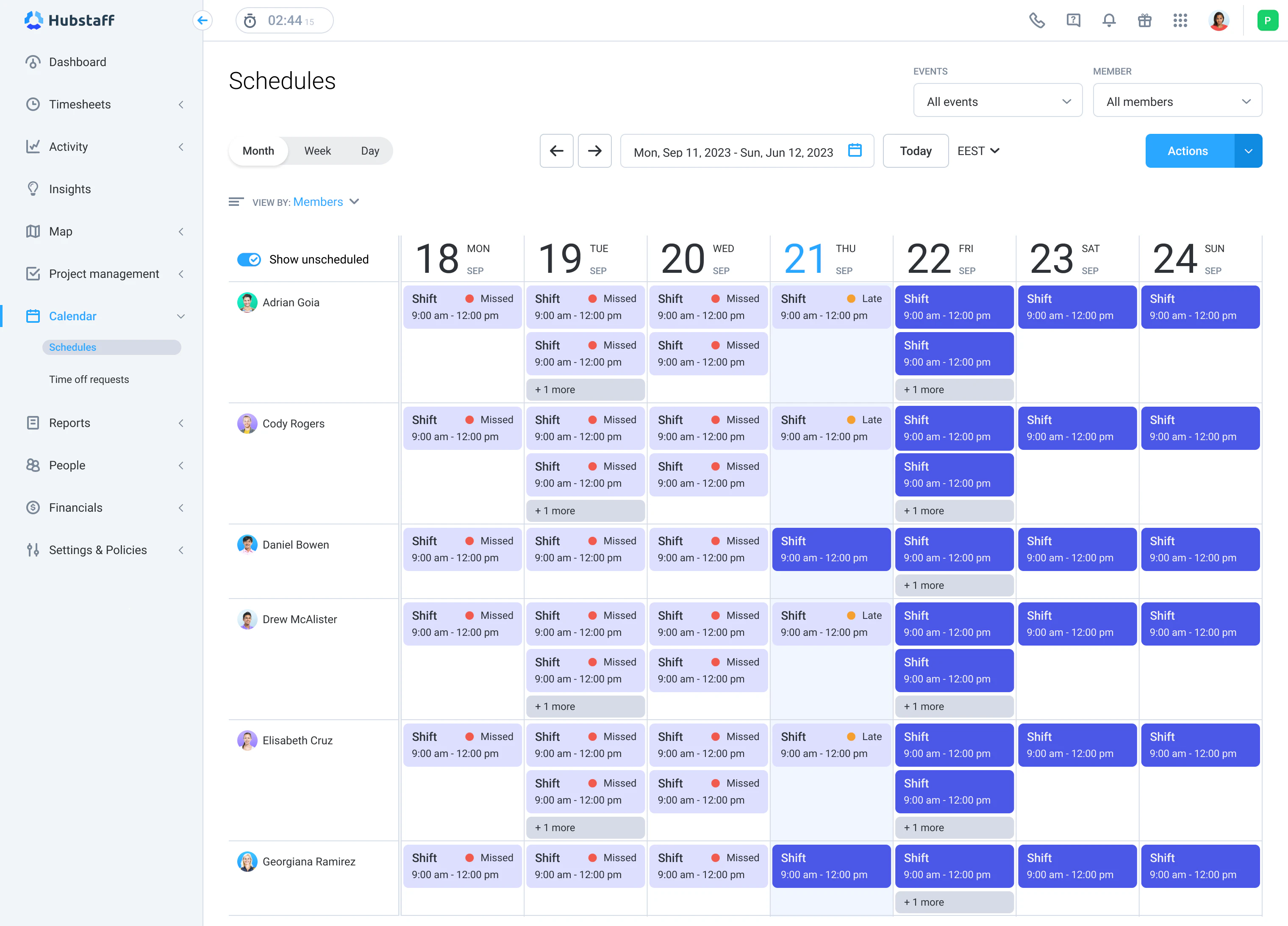 screenshot of Hubstaff