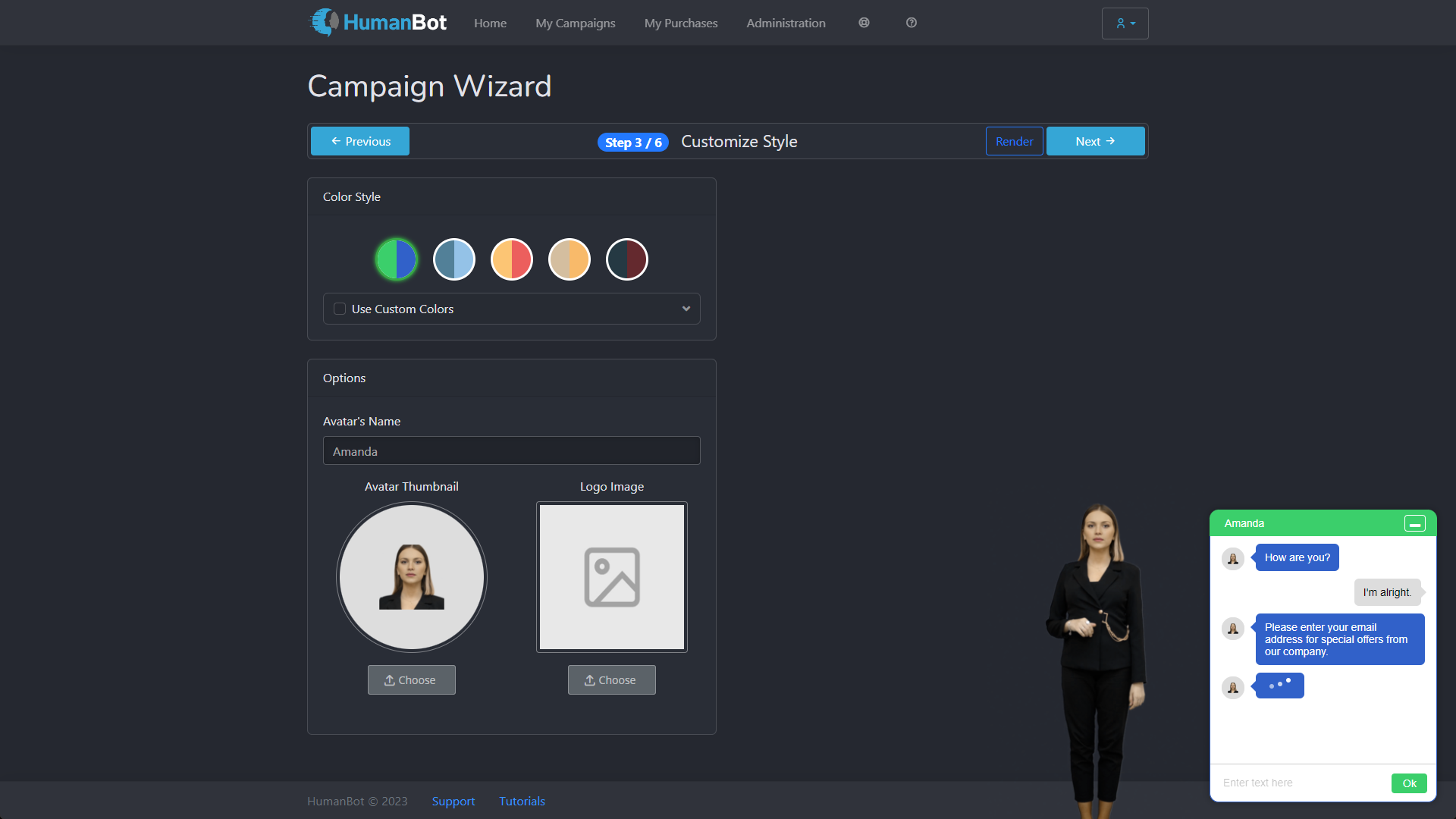 screenshot of HumanBot