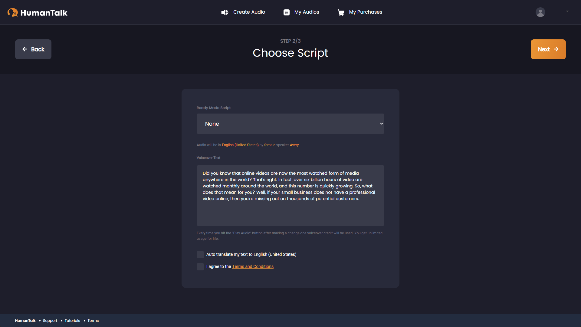 screenshot of HumanTalk