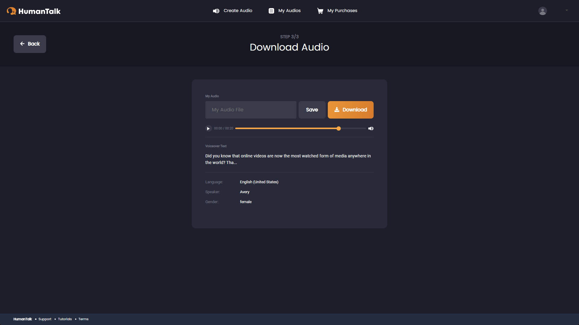 screenshot of HumanTalk