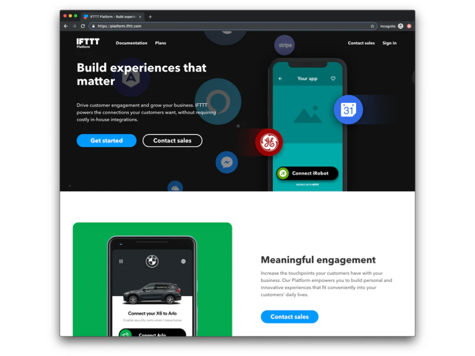 screenshot of IFTTT