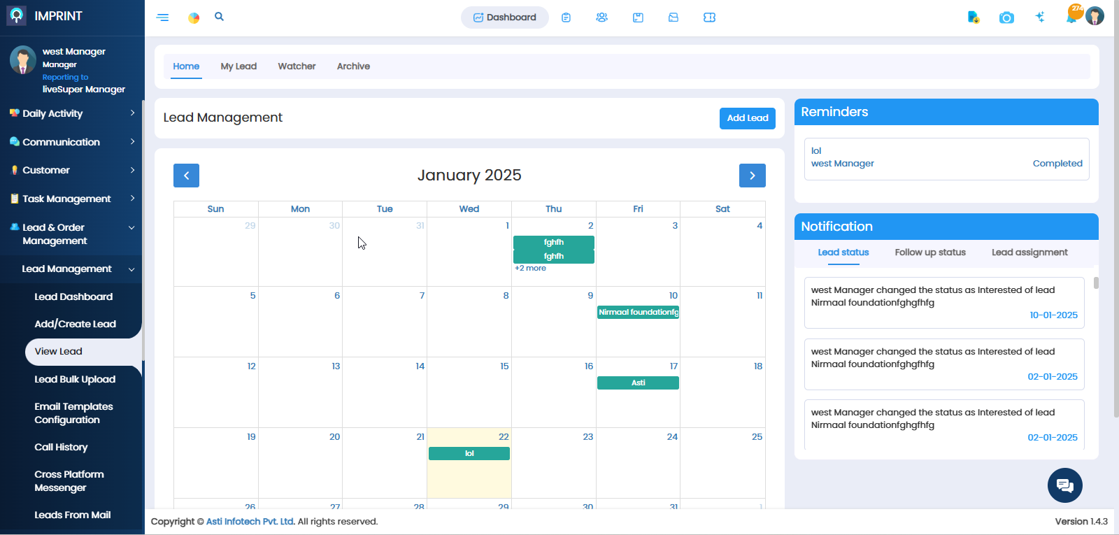 screenshot of IMPRINT